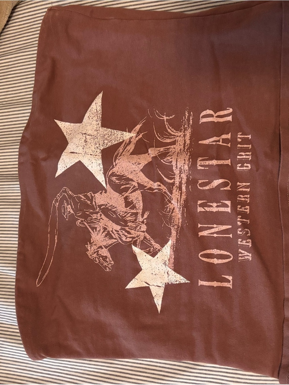 Buckle Rust Brown Western Graphic Crop Top with White Stars